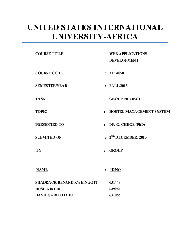 Hostel management system student image