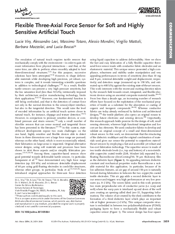 (PDF) Flexible Three-Axial Force Sensor for Soft and Highly Sensitive ...