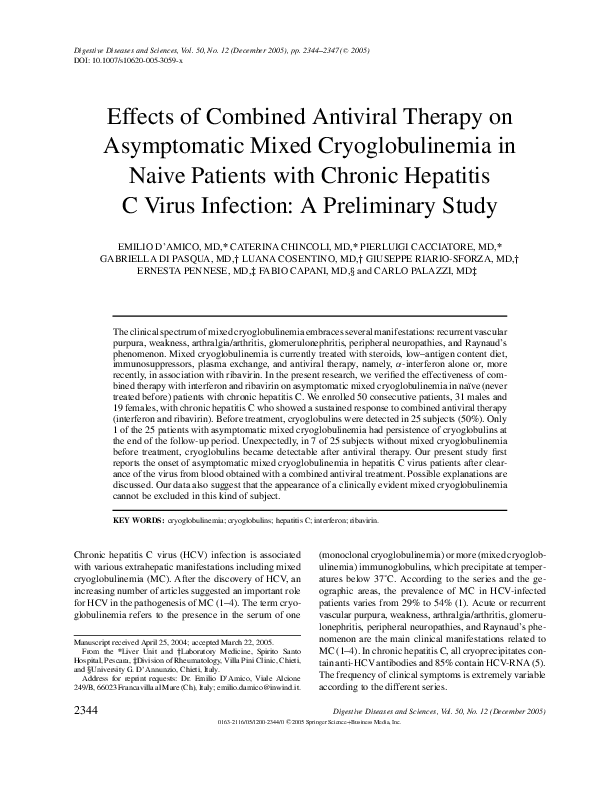 (PDF) Effects of Combined Antiviral Therapy on Asymptomatic Mixed