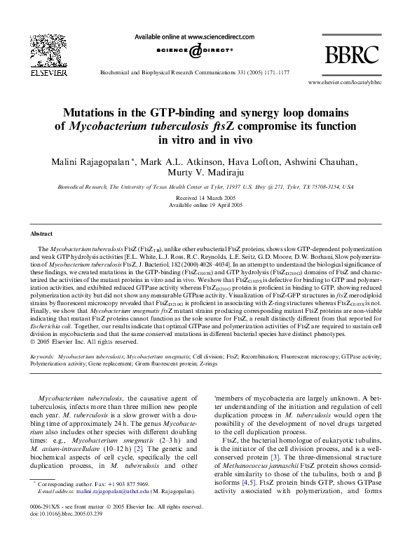 (PDF) Mutations in the GTP-binding and synergy loop domains of ...