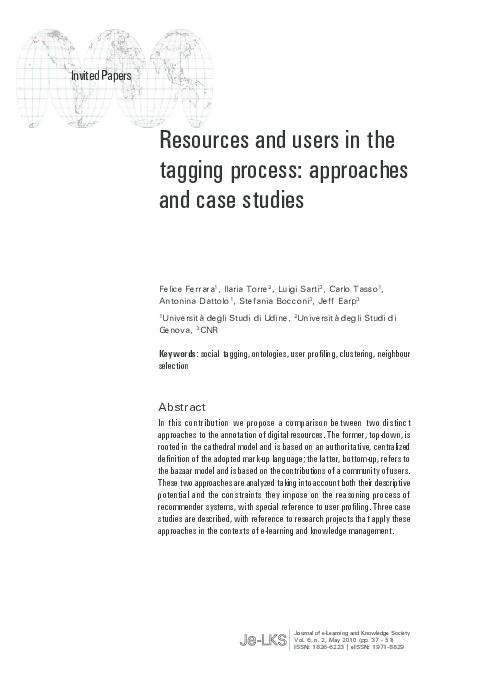 (PDF) Resources and users in the tagging process: approaches and case ...