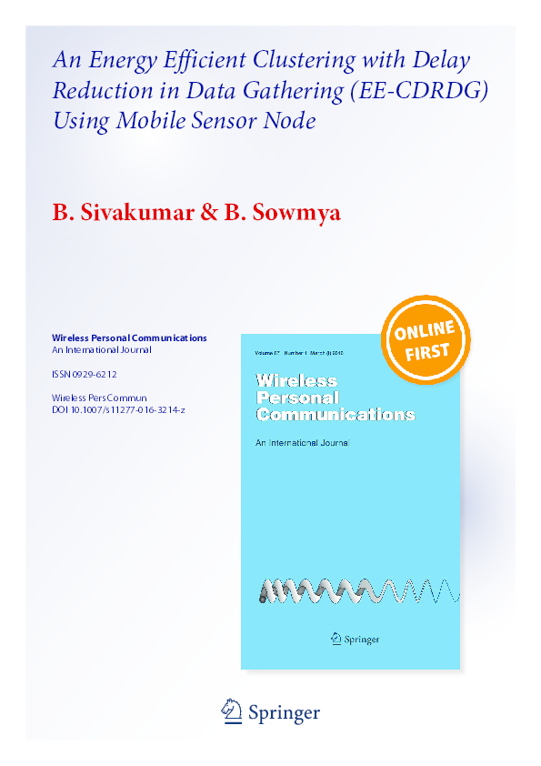 (PDF) An Energy Efficient Clustering with Delay Reduction in Data ...