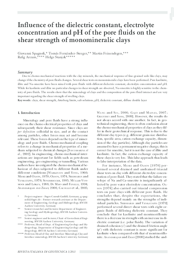 (PDF) Influence of the dielectric constant, electrolyte concentration ...