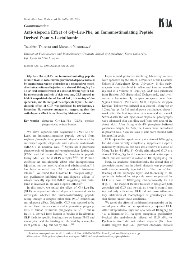 (PDF) Anti-Alopecia Effect of Gly-Leu-Phe, an Immunostimulating Peptide ...