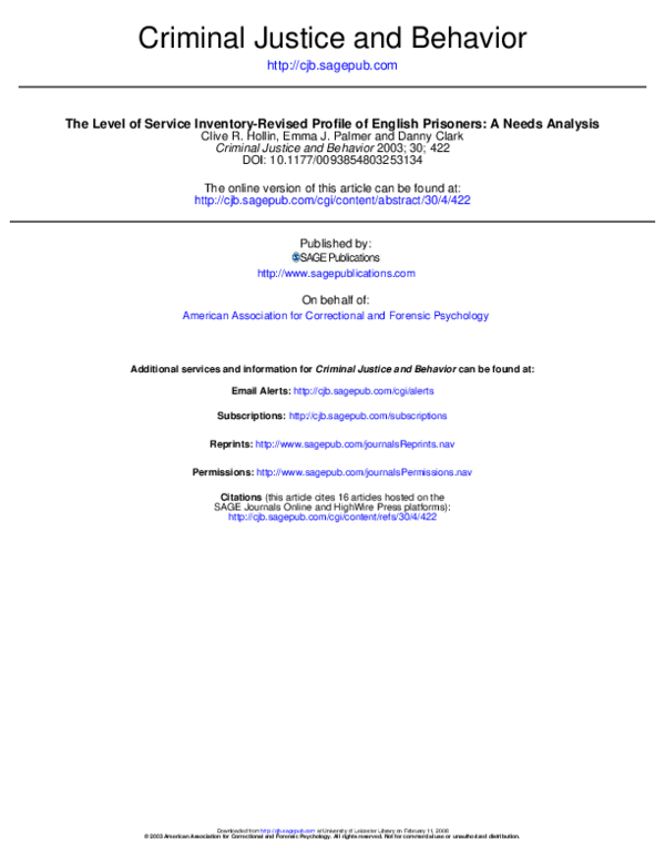 (PDF) The Level of Service Inventory-Revised Profile of English ...