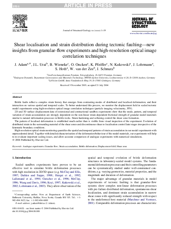 (PDF) Shear localisation and strain distribution during tectonic ...