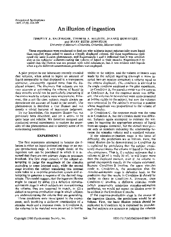 (PDF) An illusion of ingestion