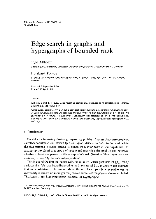 (PDF) Edge search in graphs and hypergraphs of bounded rank