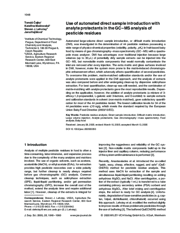 (PDF) Use of automated direct sample introduction with analyte
