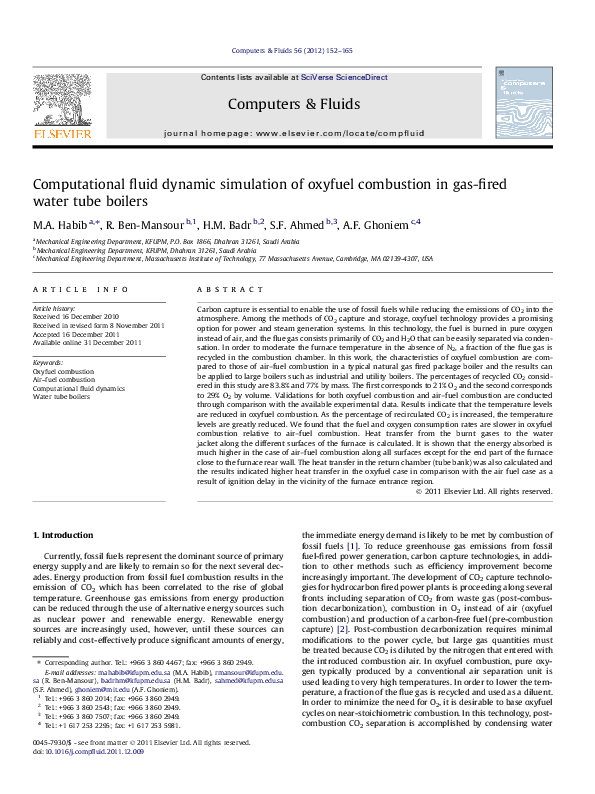 (PDF) Computational fluid dynamic simulation of oxyfuel combustion in ...
