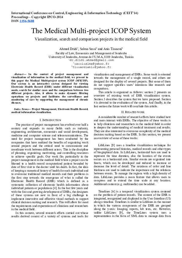(DOC) The Medical Multi-project ICOP System Visualization, search and ...