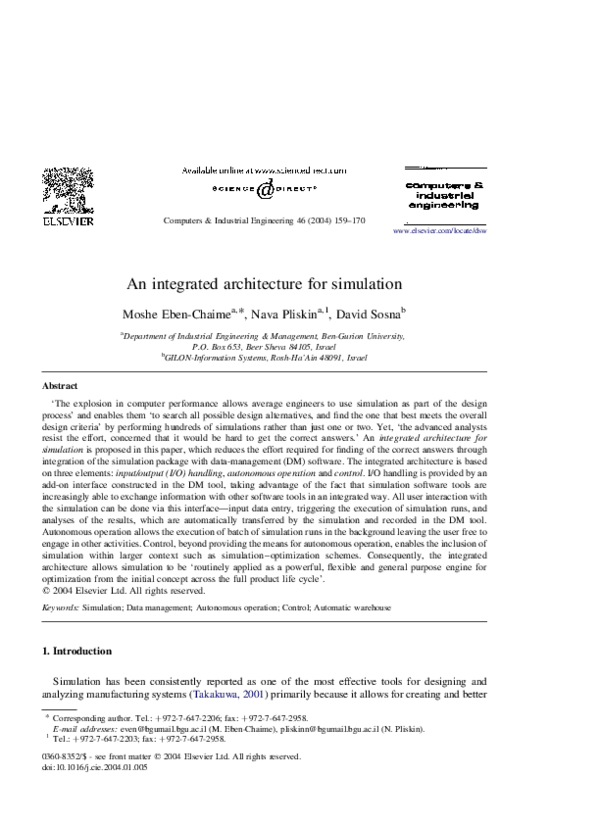 (PDF) An integrated architecture for simulation