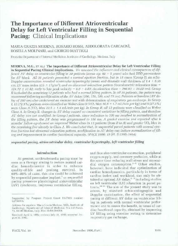 (PDF) The Importance of Different Atrioventricular Delay for Left ...