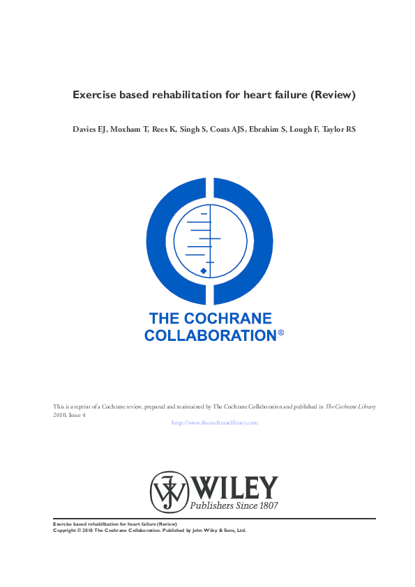 (PDF) Exercise based rehabilitation for heart failure (Review)