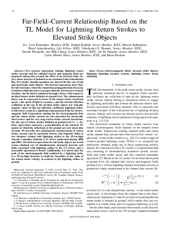 (PDF) Far-Field–Current Relationship Based on the TL Model for ...
