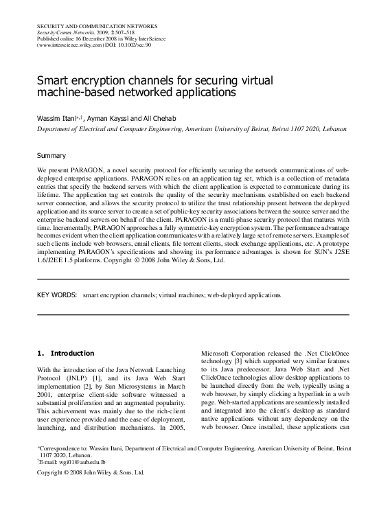 (PDF) Smart encryption channels for securing virtual machine-based ...