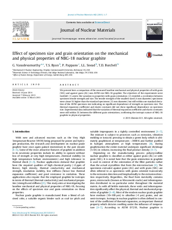 (PDF) Effect of specimen size and grain orientation on the mechanical ...