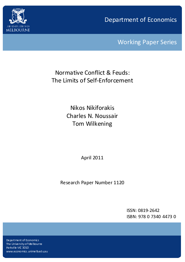 (PDF) Normative Conflict & Feuds: The Limits of Self-Enforcement