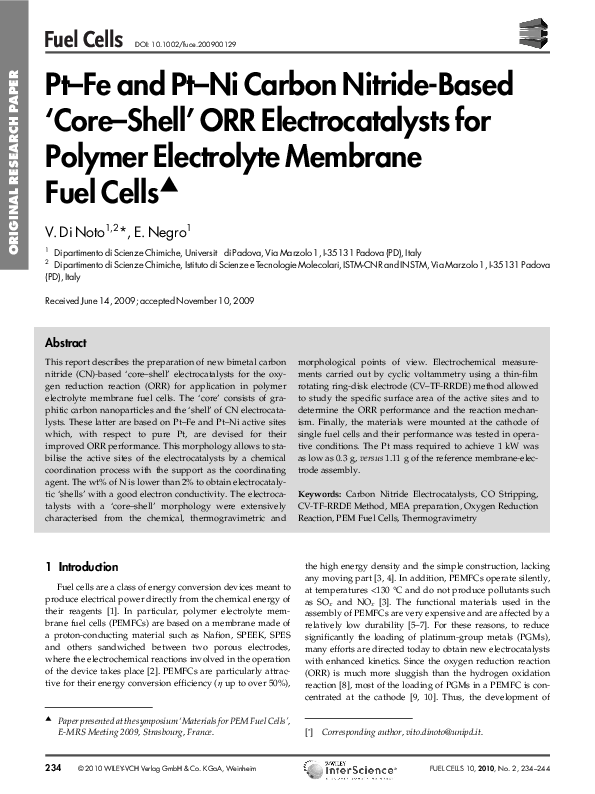 (PDF) Pt-Fe and Pt-Ni Carbon Nitride-Based ‘Core-Shell’ ORR ...