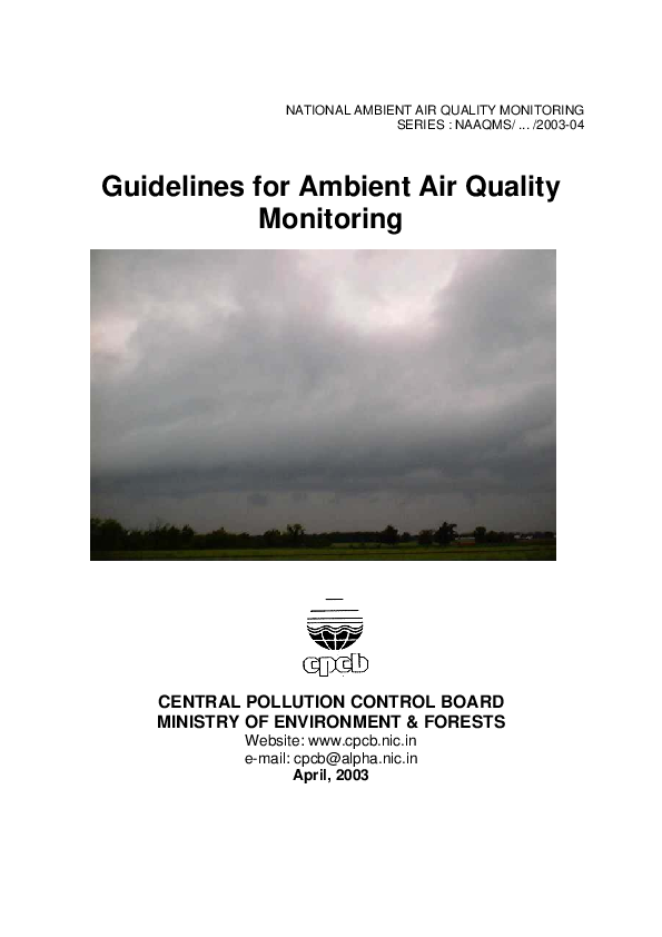 (PDF) NATIONAL AMBIENT AIR QUALITY MONITORING Guidelines for Ambient