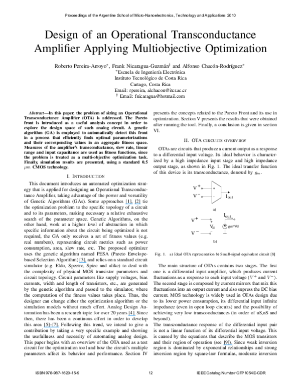 (PDF) Design of Operational Transconductance Amplifiers with Improved ...