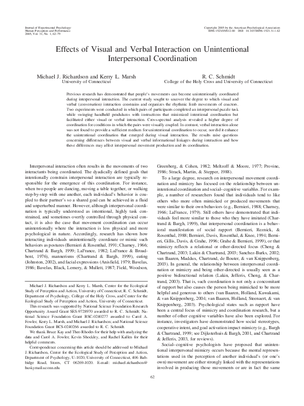 (PDF) Effects of Visual and Verbal Interaction on Unintentional ...
