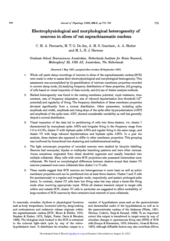 (PDF) Electrophysiological and morphological heterogeneity of neurons ...