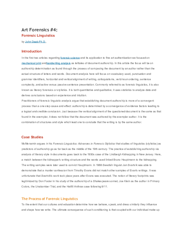 Forensic linguistics research paper image