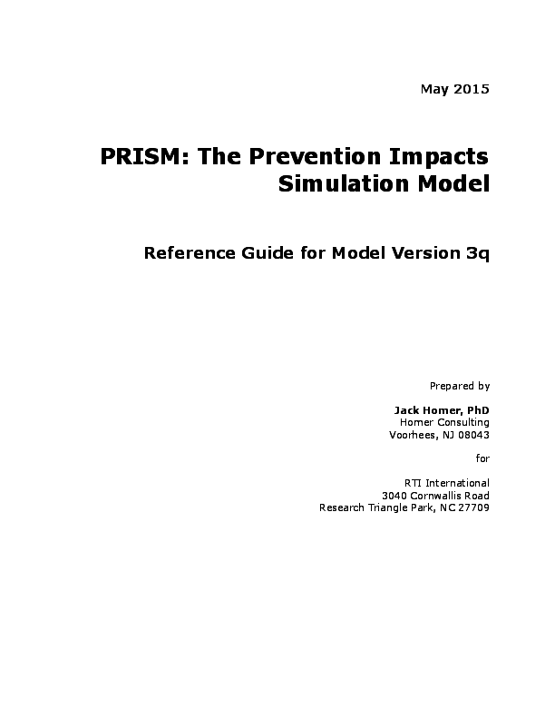 (DOC) PRISM: The Prevention Impacts Simulation Model. Reference Guide ...