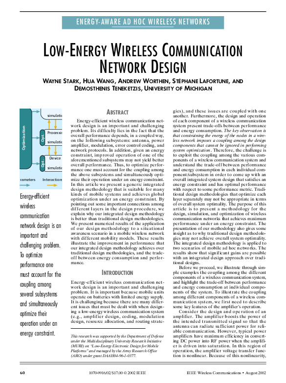 (PDF) Low-energy wireless communication network design