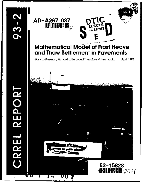 (PDF) Mathematical model of frost heave and thaw settlement in pavements