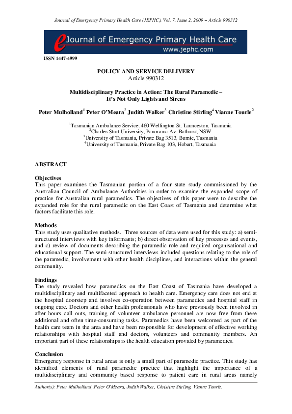 (PDF) POLICY AND SERVICE DELIVERY Article 990312 Multidisciplinary