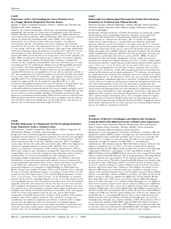 (PDF) Treatment of Barrett's Esophagus and High-Grade Dysplasia Using ...