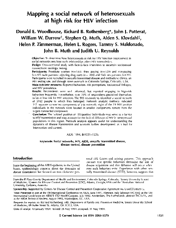 (PDF) Mapping a social network of heterosexuals at high risk for HIV ...