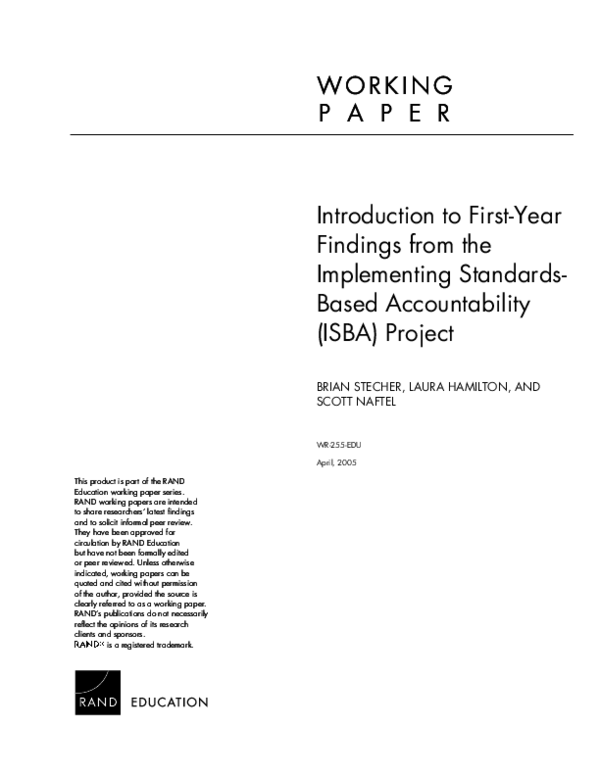(PDF) Introduction to First-Year Findings From the Implementing ...