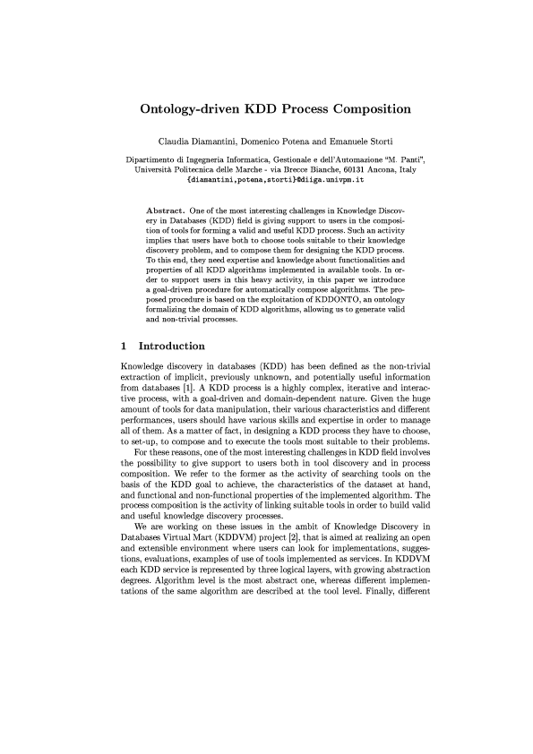 (PDF) Ontology-Driven KDD Process Composition