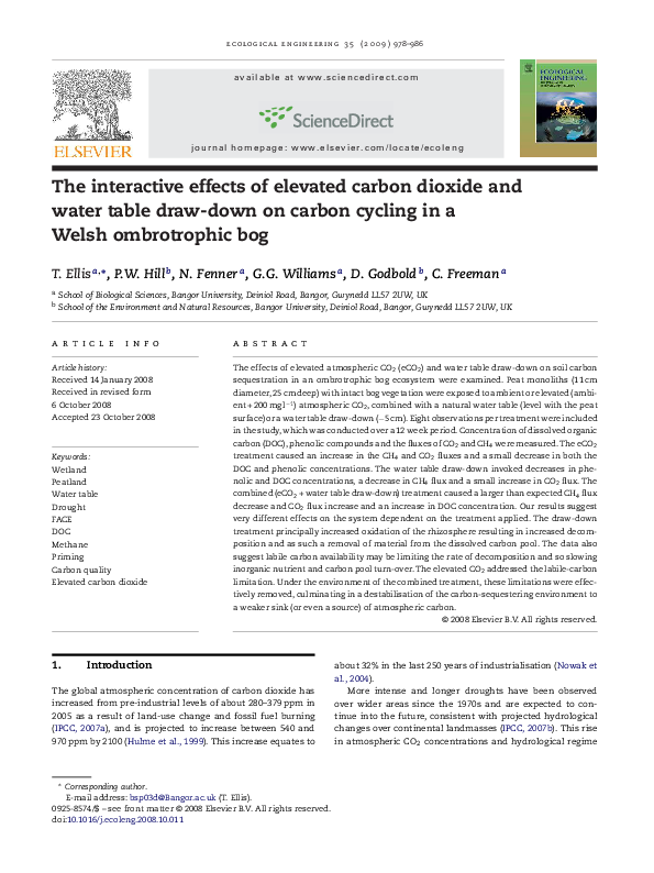 (PDF) The interactive effects of elevated carbon dioxide and water ...