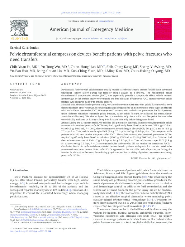 (PDF) Pelvic circumferential compression devices benefit patients with ...