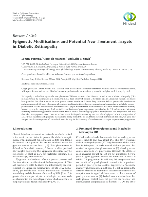 (PDF) Epigenetic Modifications and Potential New Treatment Targets in ...