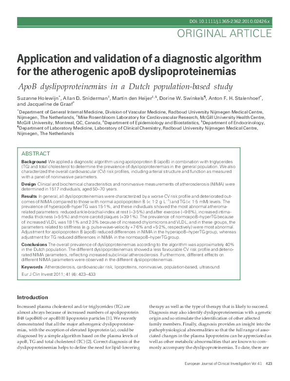 (PDF) Application and validation of a diagnostic algorithm for the ...