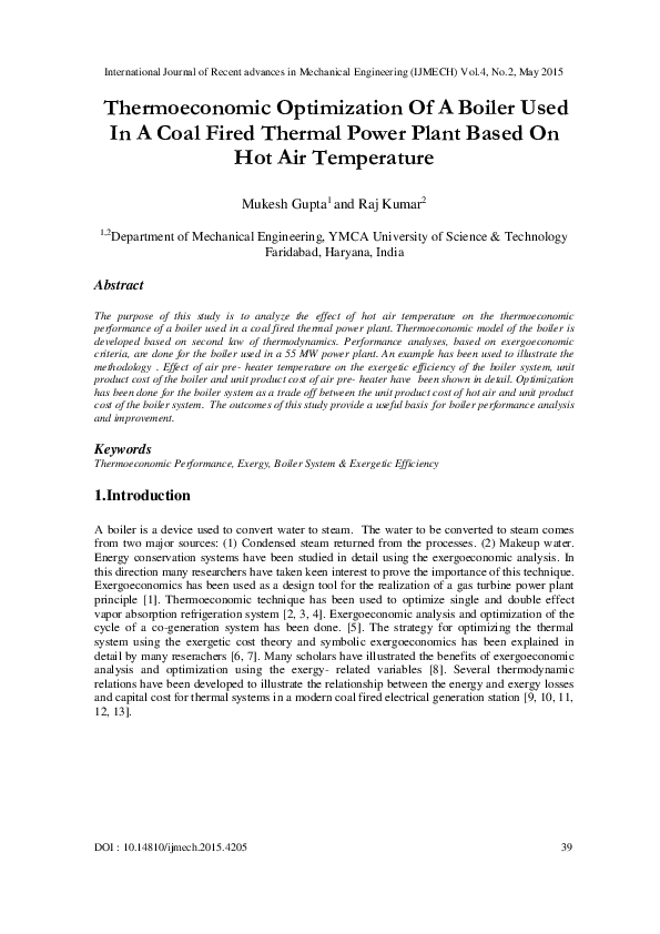 (PDF) Thermoeconomic Optimization Of A Boiler Used In A Coal Fired ...