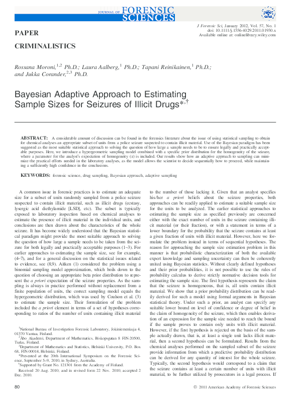 (PDF) Bayesian Adaptive Approach to Estimating Sample Sizes for ...