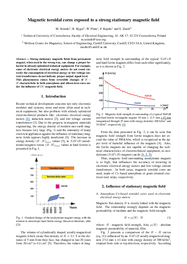 (PDF) Influence of external stationary magnetic fields on measuring devices