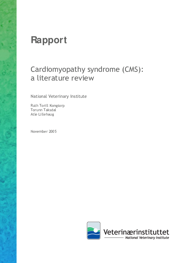 (PDF) Cardiomyopathy syndrome (CMS): a literature review
