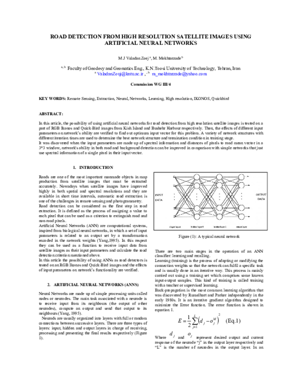 (PDF) Road Detection from High Resolution Satellite Imagery Using ...