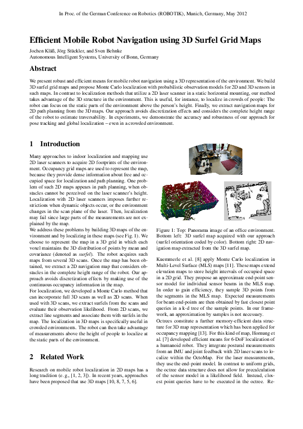 (PDF) Efficient mobile robot navigation using 3D surfel grid maps