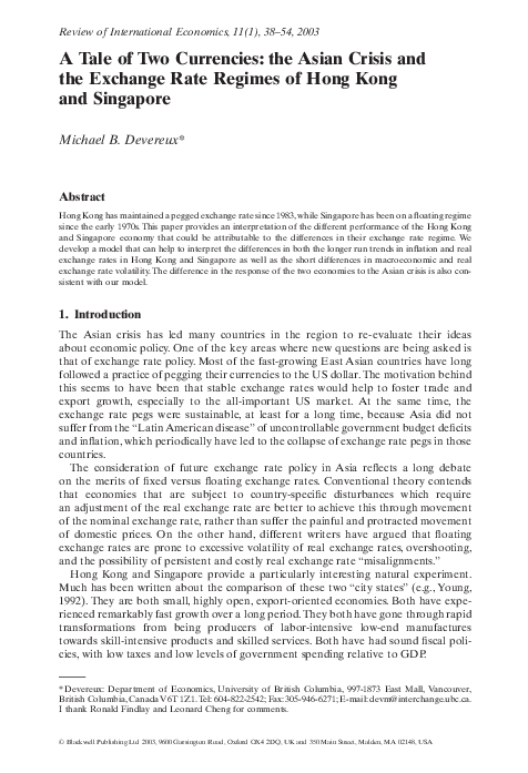 (PDF) A Tale of Two Currencies: the Asian Crisis and the Exchange Rate ...