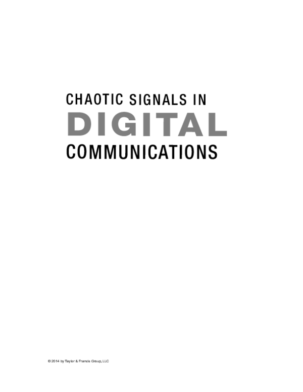 Chaotic Signals in Digital Communications