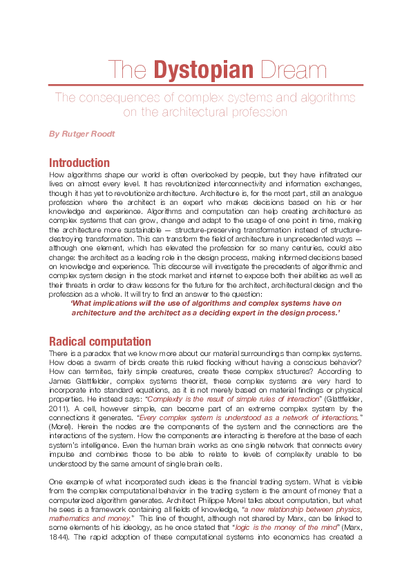 (PDF) The Dystopian Dream — The consequences of complex systems and ...