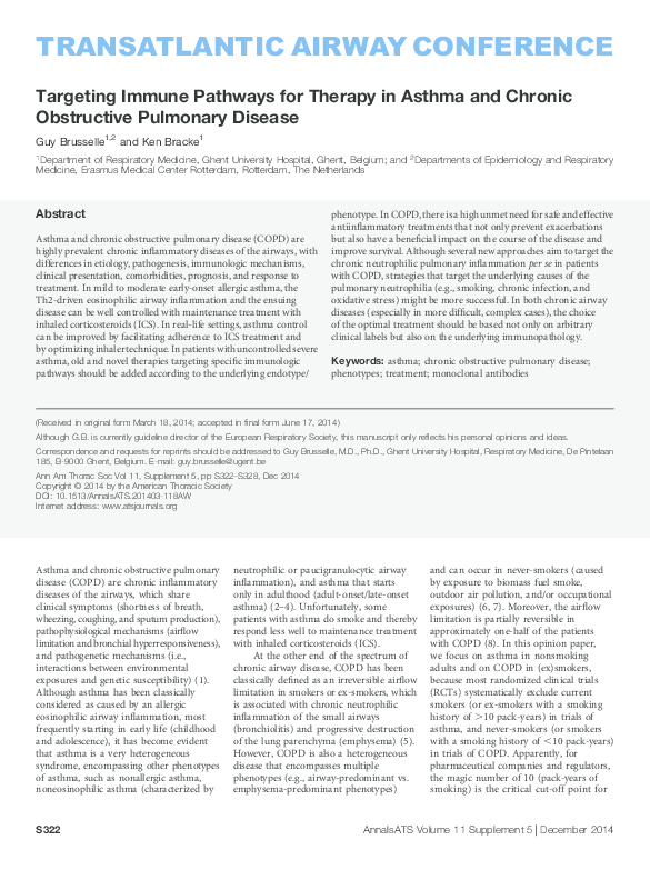 (PDF) Targeting Immune Pathways for Therapy in Asthma and Chronic ...